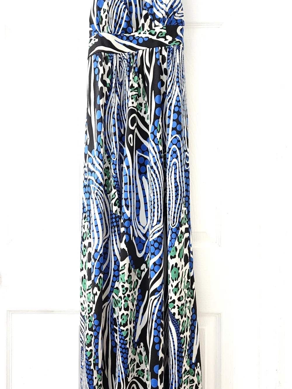 Alyn Paige Blue, Black & White Abstract Maxi Skirt